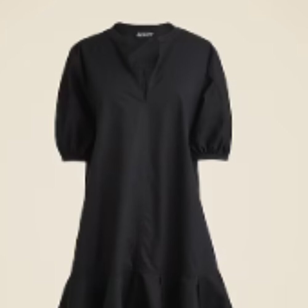 NWT JCrew Delilah dress in cotton poplin, Black (size M)